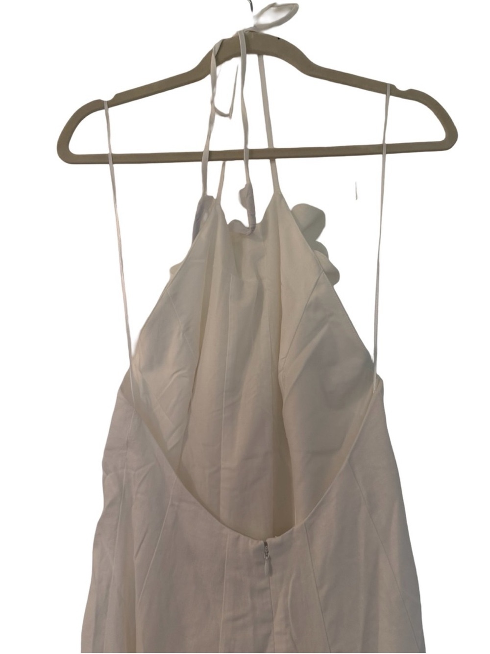 Caroline Constas White Appliqué Halter Linen Maxi Dress NWT - Picture 6 of 9